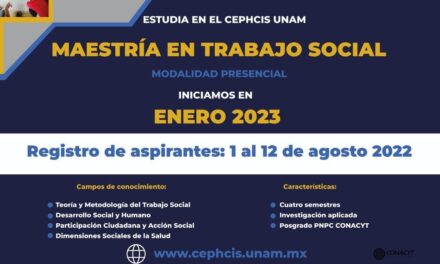CEPHCIS, UNAM abre su convocatoria para la Maestría en Trabajo Social